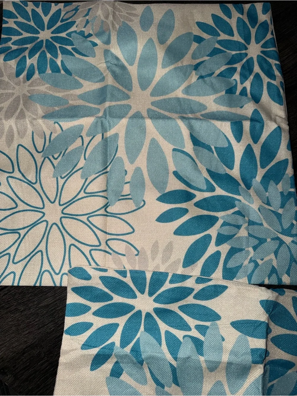 Blue Floral Decorative Throw Pillow Covers